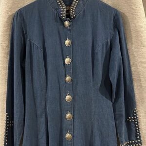 Double D Ranch Denim Jacket with Gold Studs